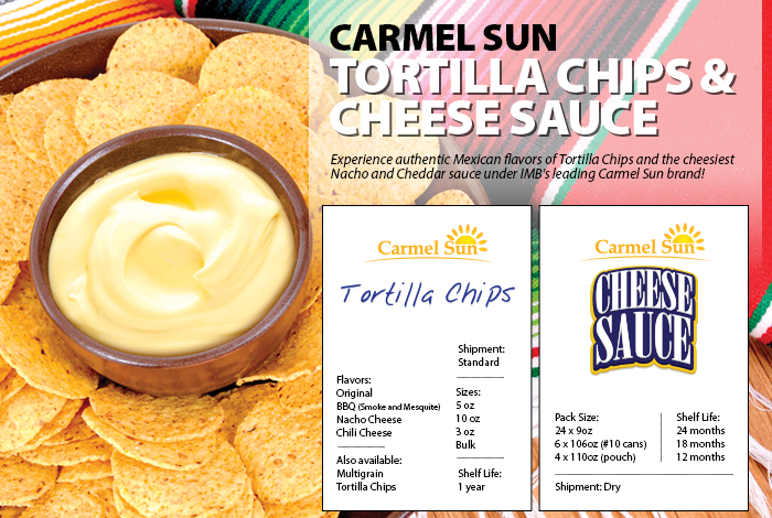 Carmel Sun Tortilla Chips and Cheese Sauce