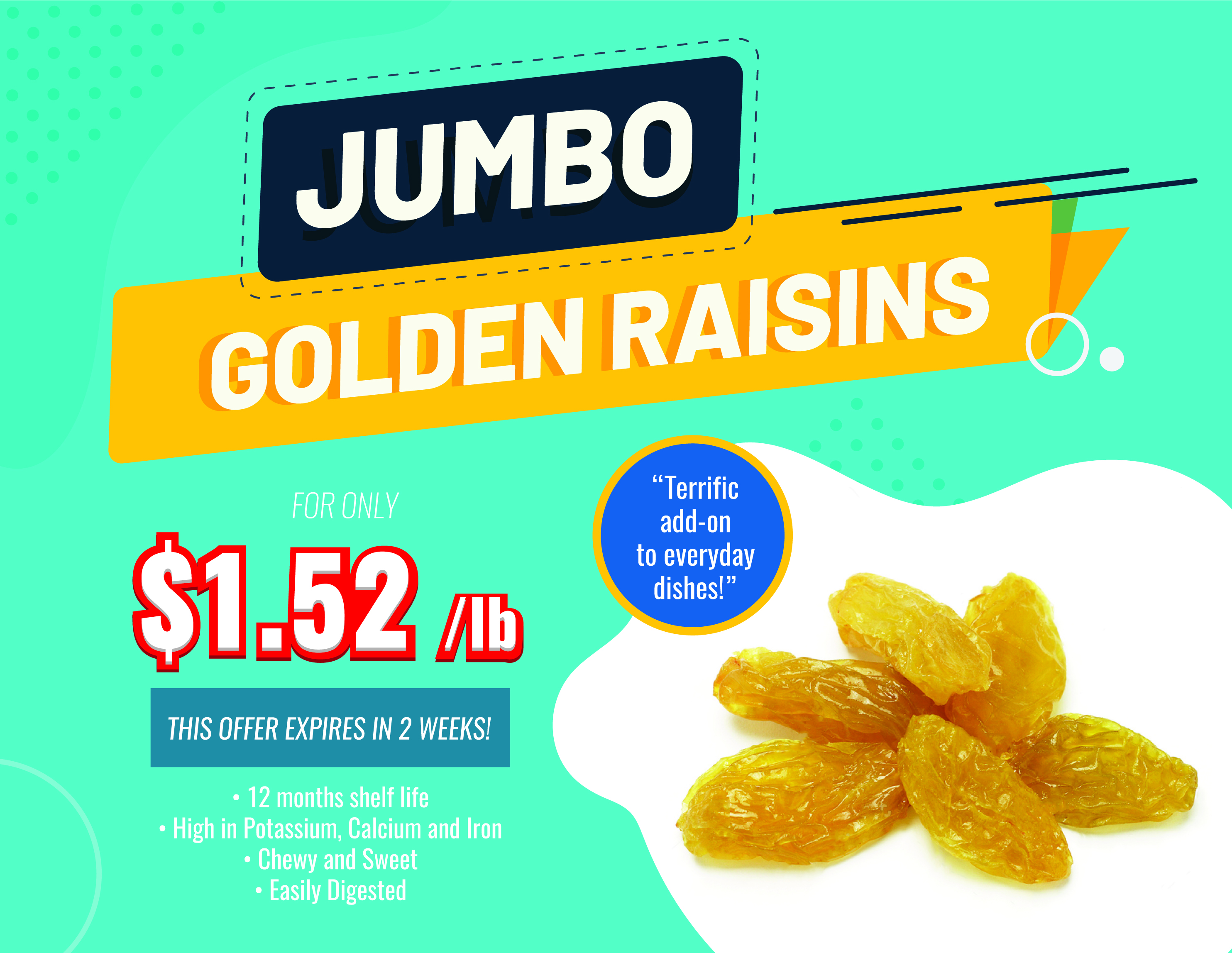 IMB’s Jumbo Golden Raisins For Only $1.52/lb