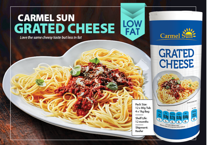 Carmel Sun Grated Cheese – Low Fat