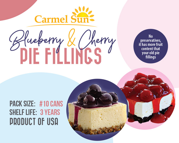Carmel Sun Blueberry and Cherry Pie Fillings